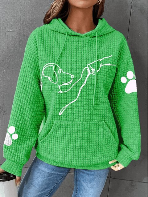 Betsy – Waffle Knit Hoodie with Paw Print