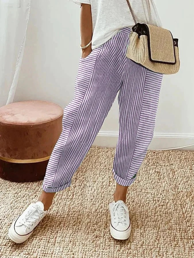 Élyane – Lightweight and Elegant Striped Pants