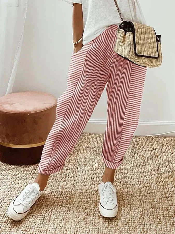 Élyane – Lightweight and Elegant Striped Pants